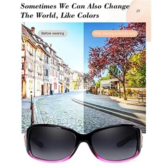 Women's Polarized Sunglasses Butterfly Decoration UV Protection - Picture 6 of 6